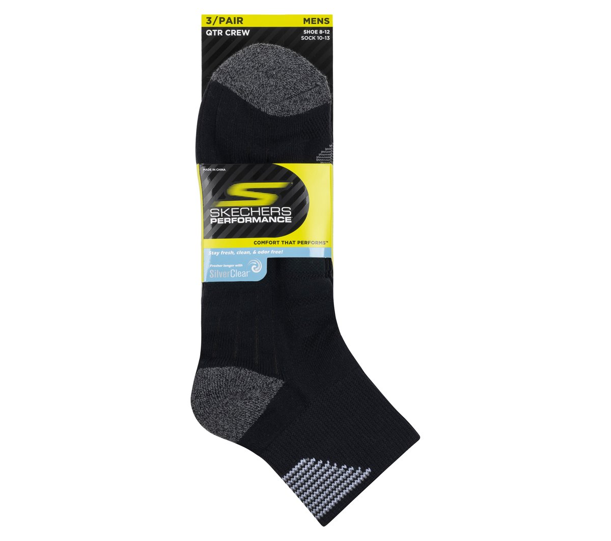 Skechers- Men|Clothing 3 Pack Men's Half Terry Quarter Crew Socks