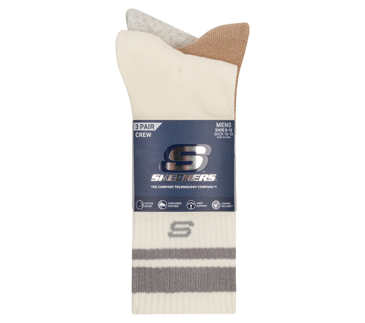 Skechers- Men|Clothing 3 Pack Men's Lifestyle Crew Socks