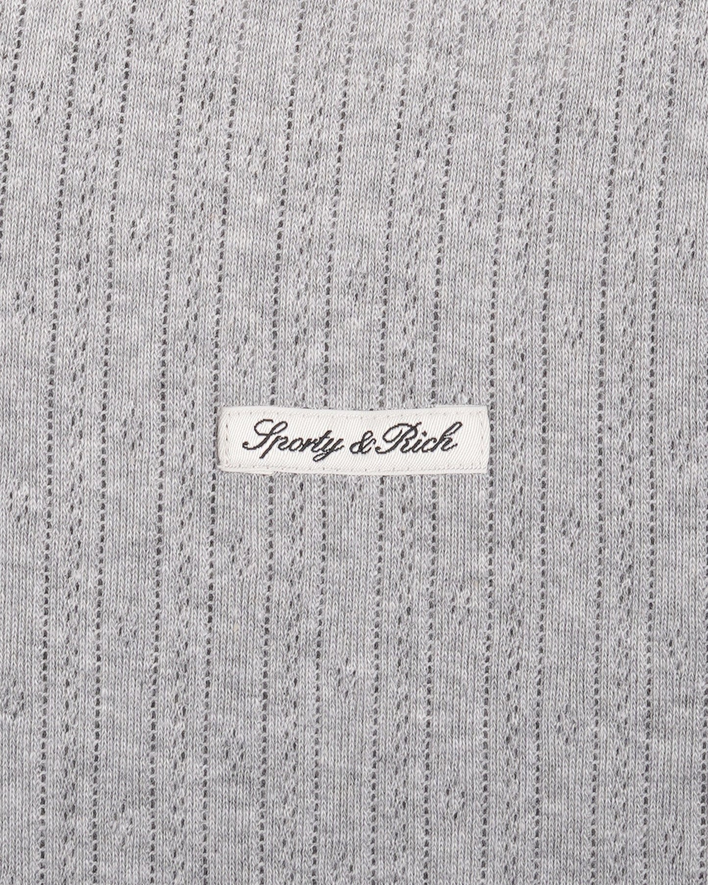 Signature Logo Pointelle Tank - Heather Gray