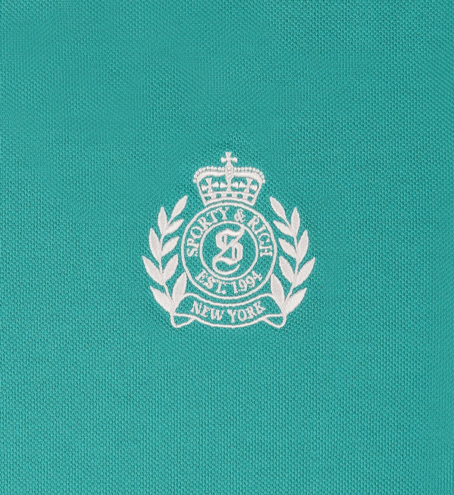H&W Crest Pique Polo - Spring Green/White