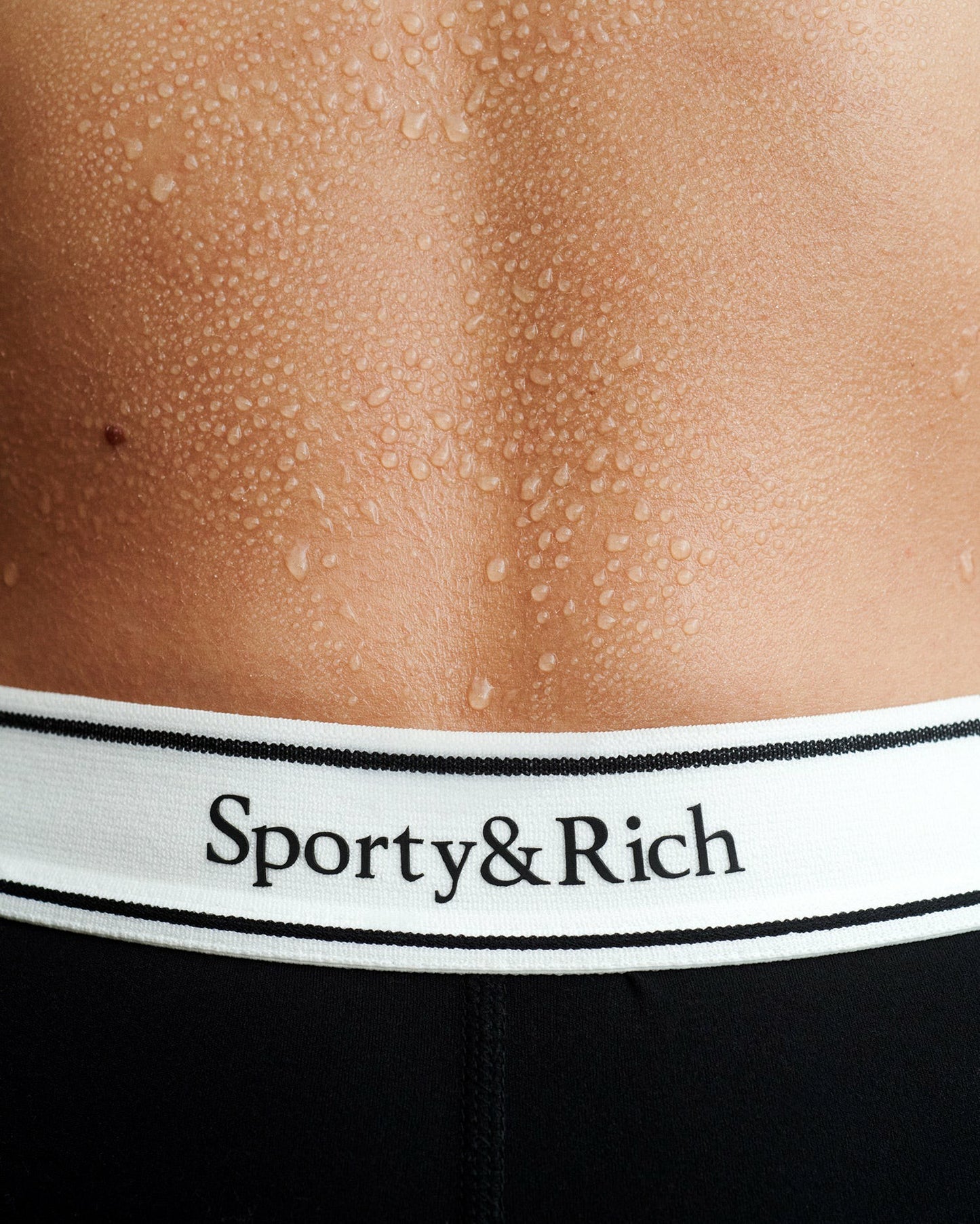 Serif Logo Biker Short - Black/White