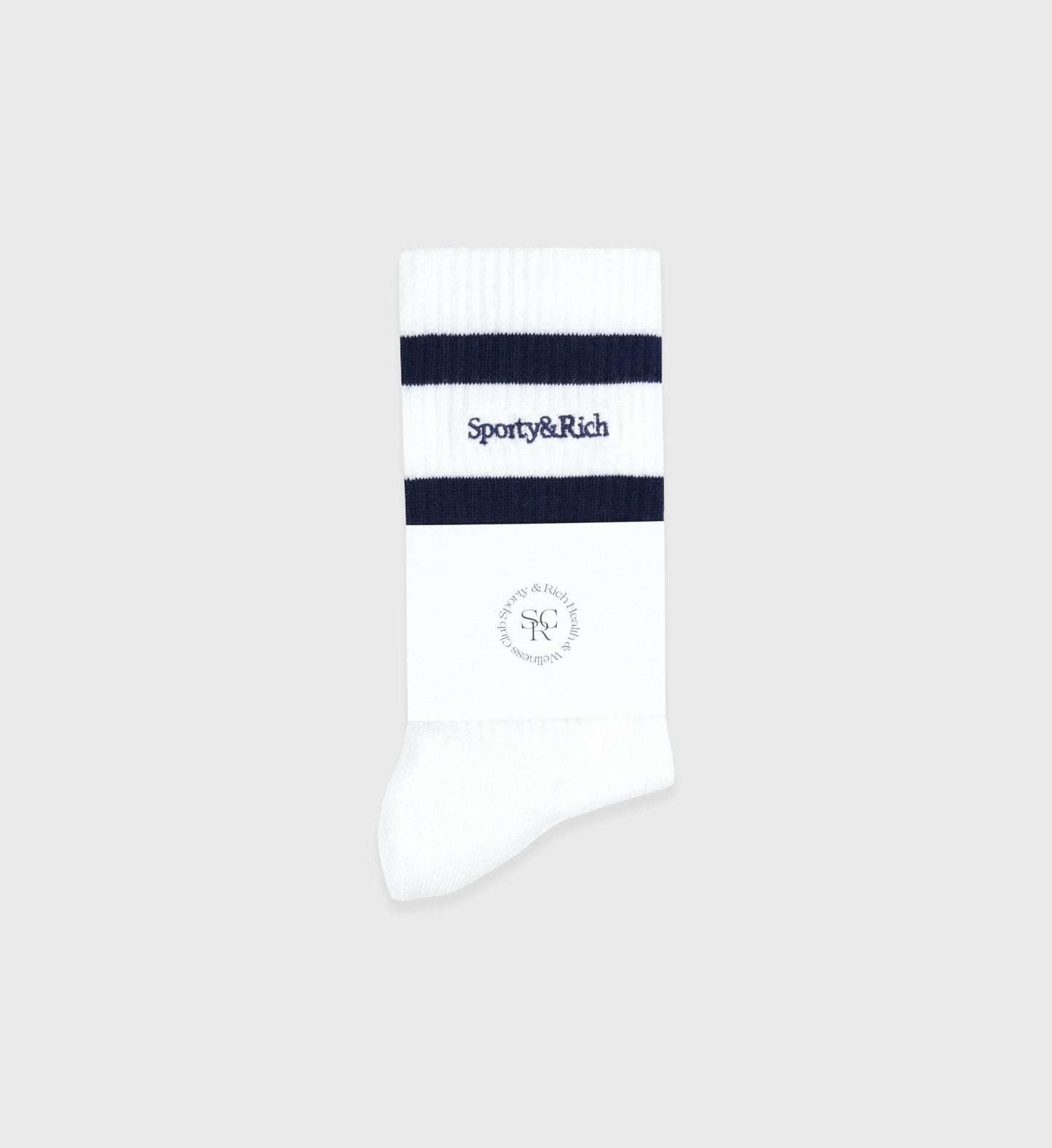 Serif Logo Socks - White/Navy