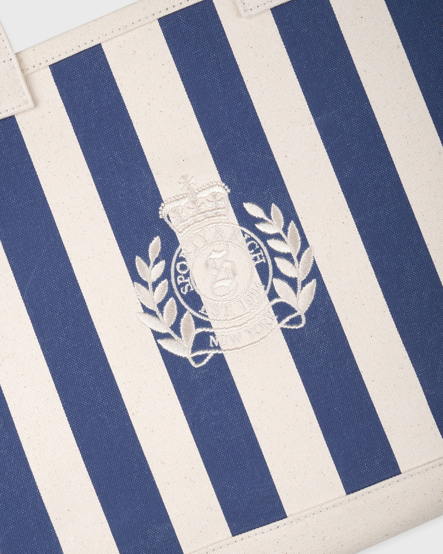 NY Crest Beach Tote - Natural/Light Navy
