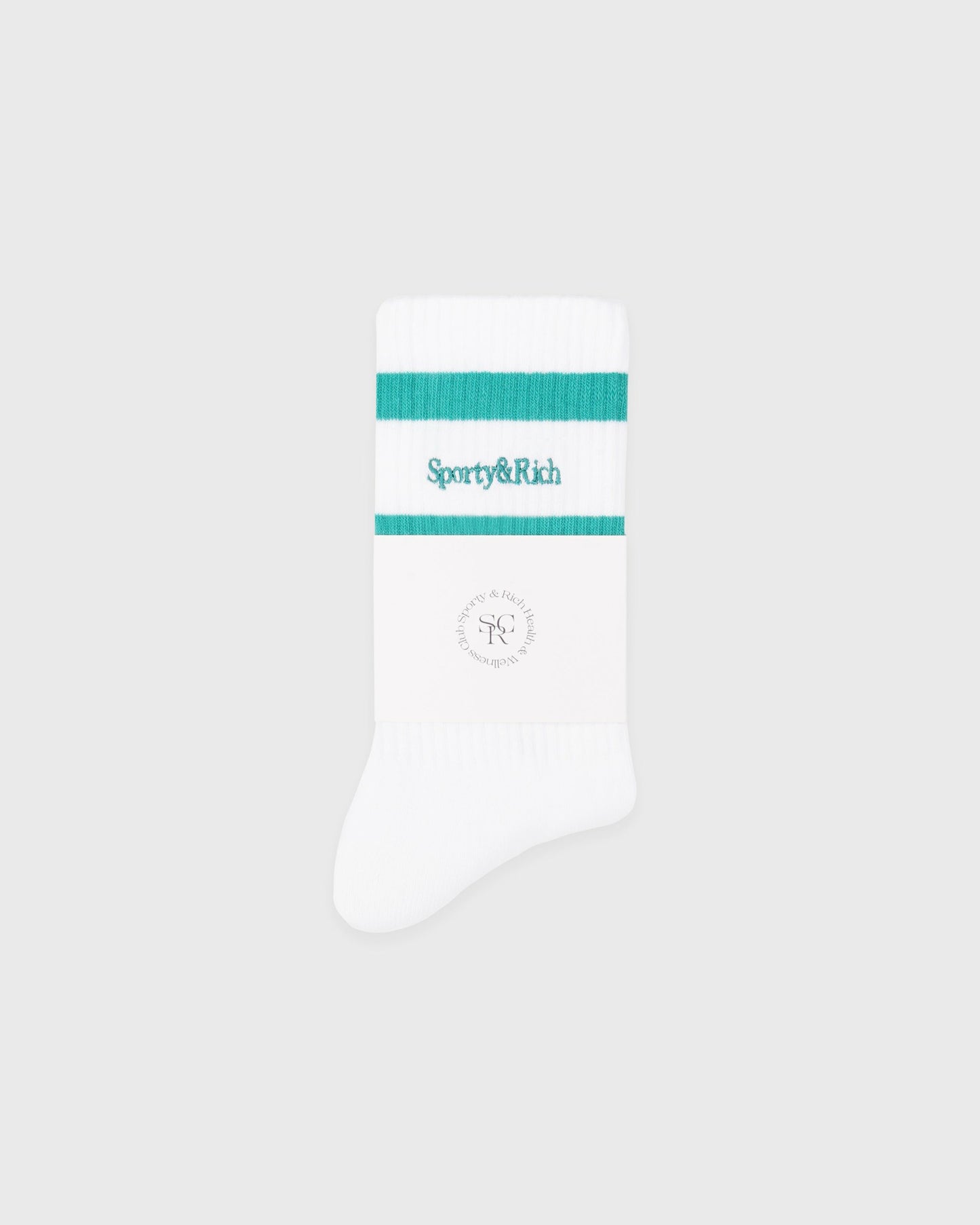 Serif Logo Socks - White/Amalfi Green
