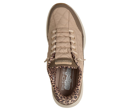Skechers- Women Slip-ins: Contour Foam - Cozy Fit Leopard Dream