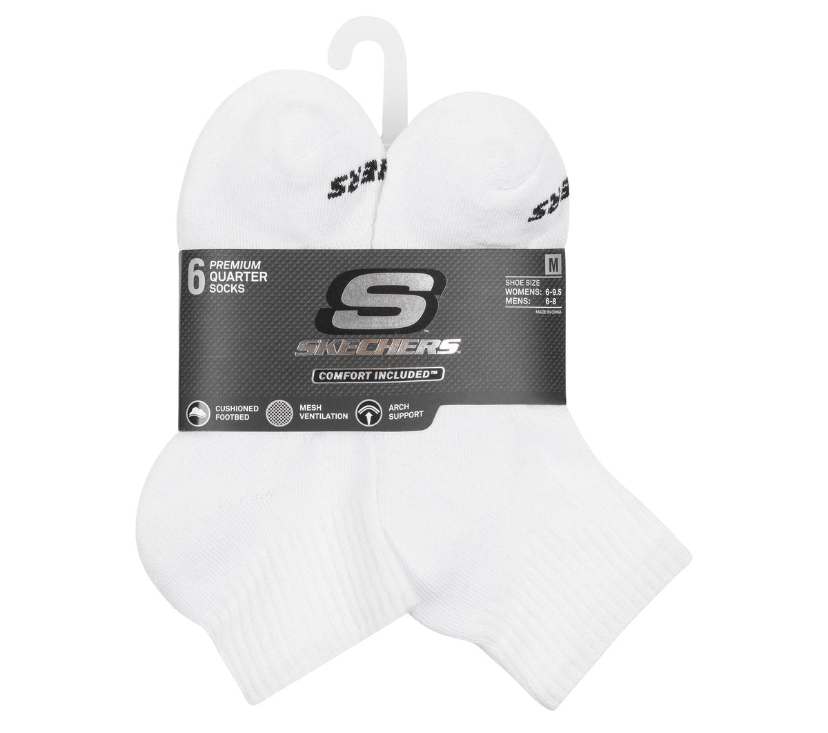 Skechers- Women|Clothing 6 Pack Core Quarter Medium Socks