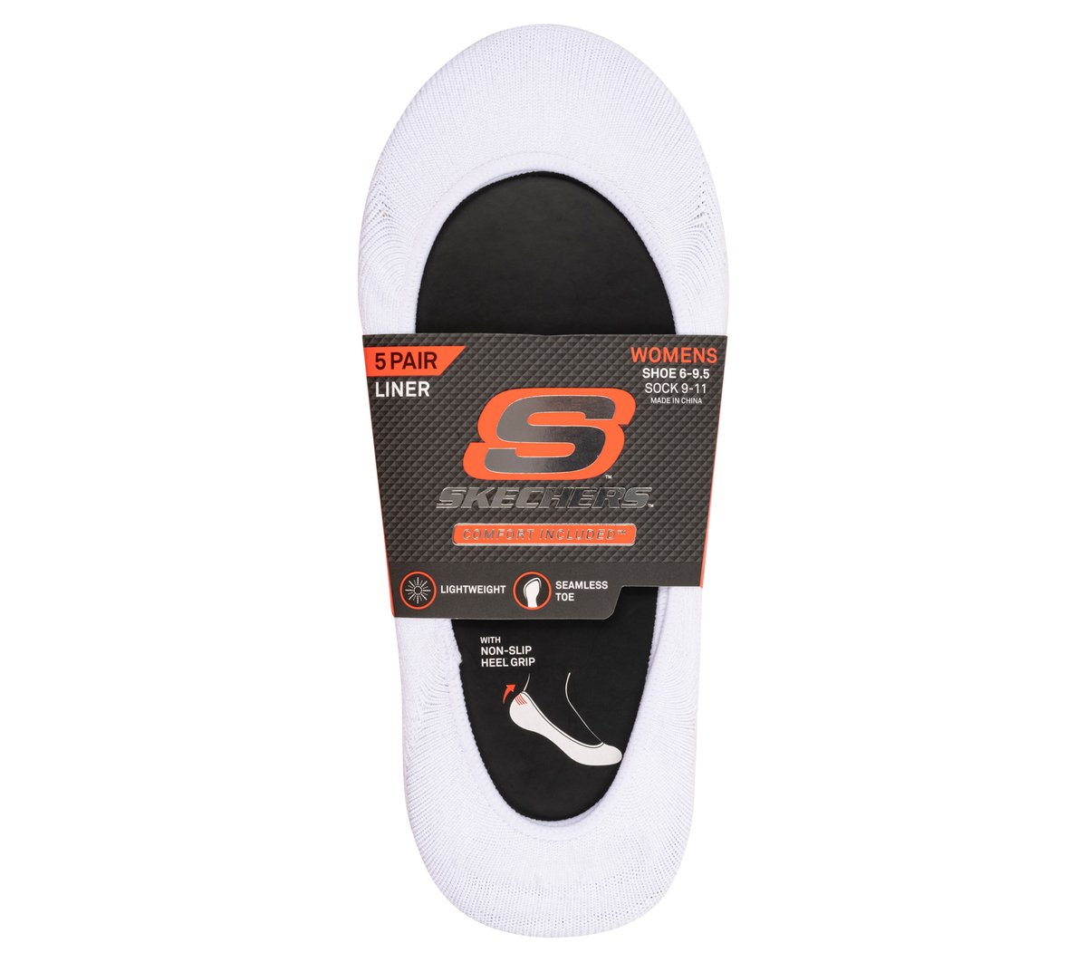 Skechers- Women|Clothing 5 Pack Non Terry Solid Liner Socks