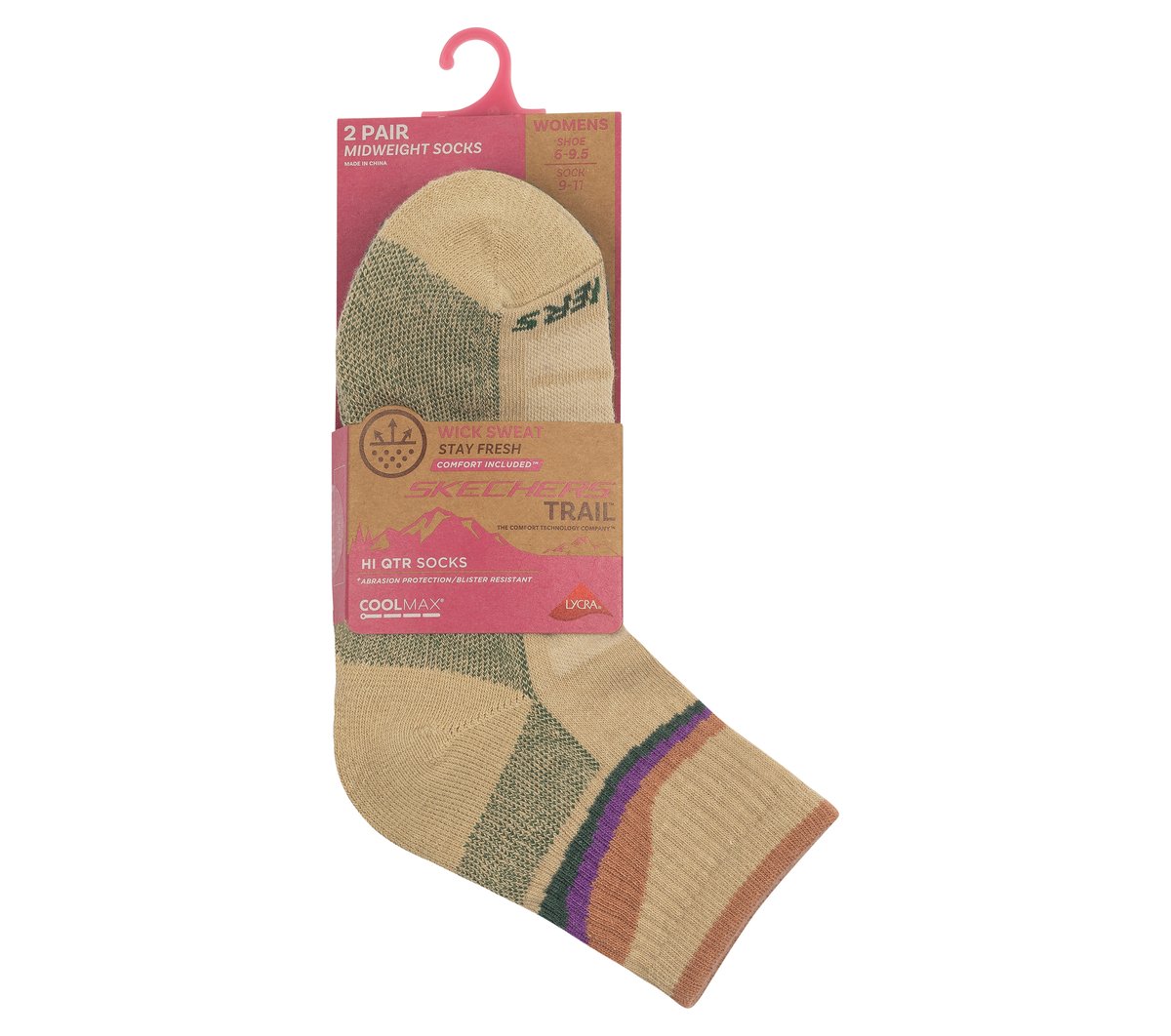 Skechers- Women|Clothing 2 Pack Women's Trail Quarter Socks