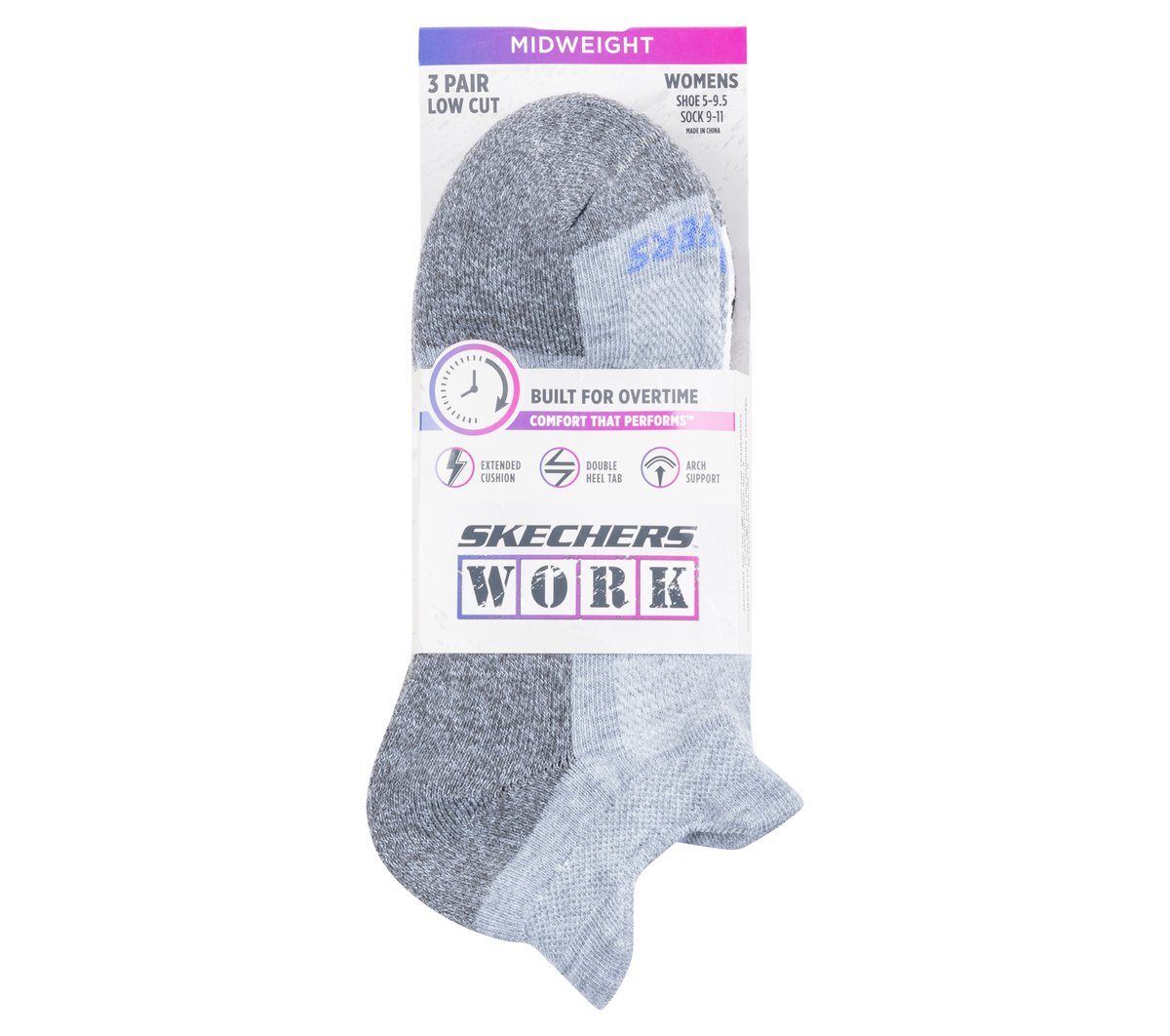 Skechers- Women|Clothing Work: Lowcut Heel Tab Socks - 3 Pack