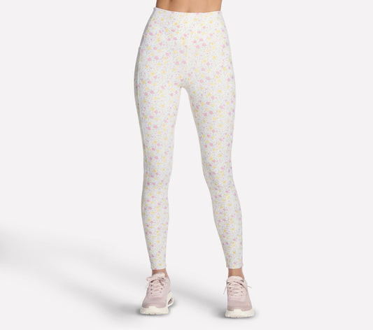 Skechers- Women GO WALK Rib Floral Full Length High-Waisted Legging