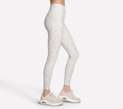 Skechers- Women GO WALK Rib Floral Full Length High-Waisted Legging