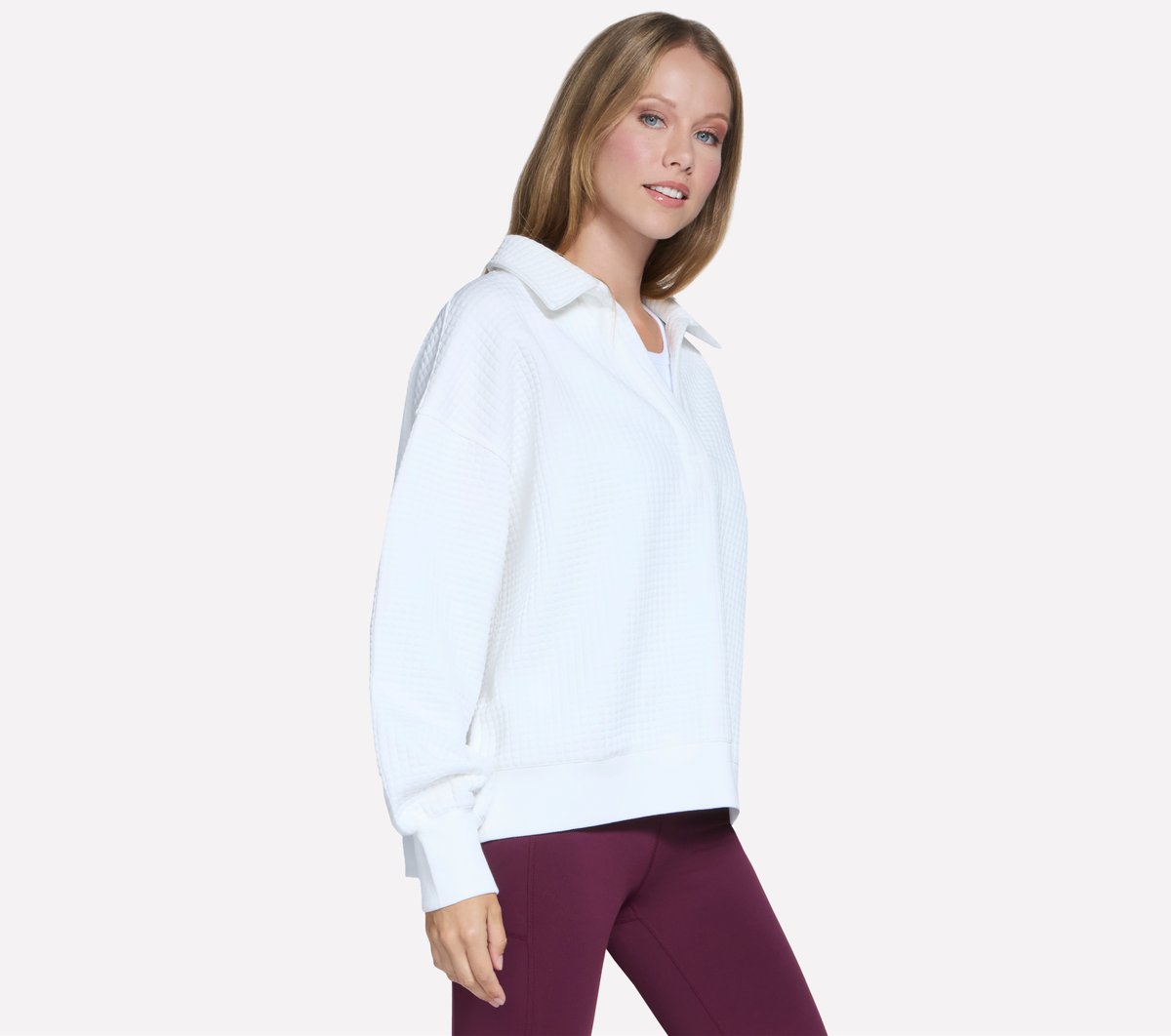 Skechers- Women Downtown Cozy Fit Collared Long Sleeve