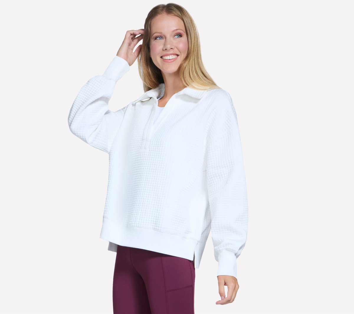 Skechers- Women Downtown Cozy Fit Collared Long Sleeve