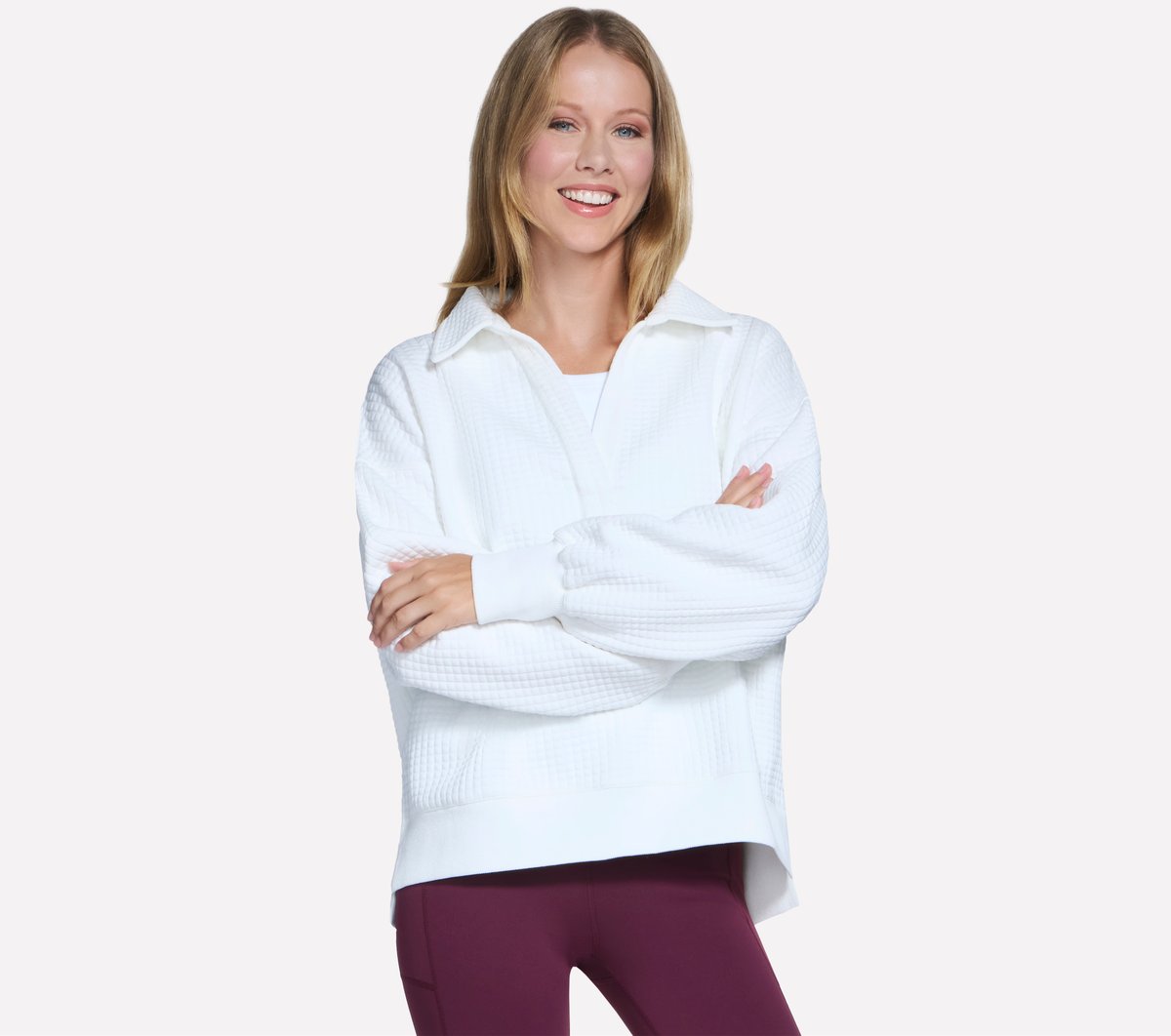 Skechers- Women Downtown Cozy Fit Collared Long Sleeve