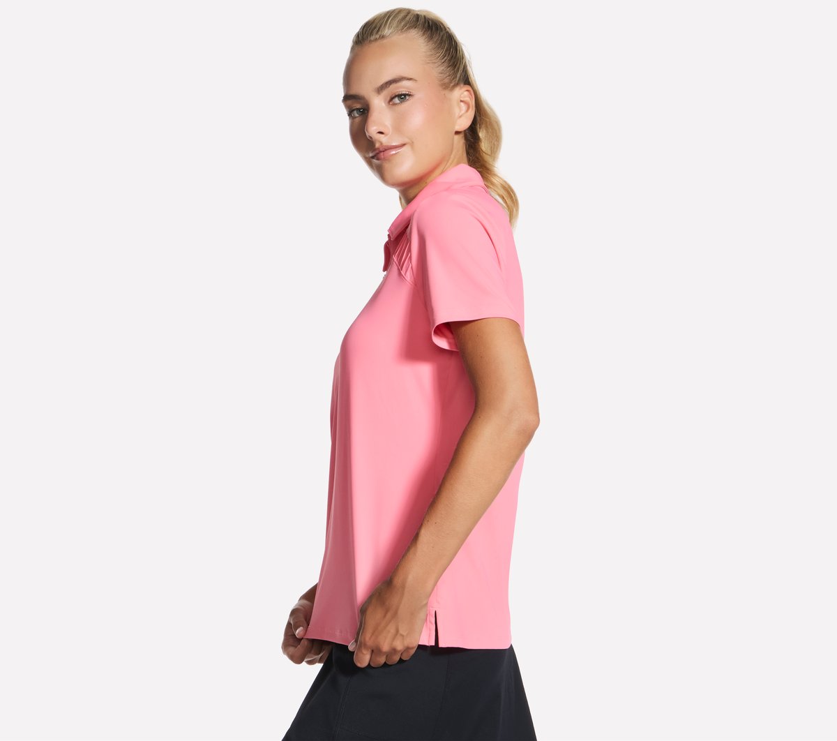Skechers- Women GO GOLF Short Sleeve Birdie Zip Front Polo