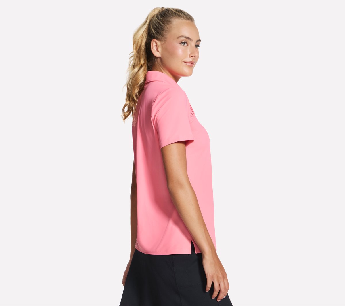 Skechers- Women GO GOLF Short Sleeve Birdie Zip Front Polo