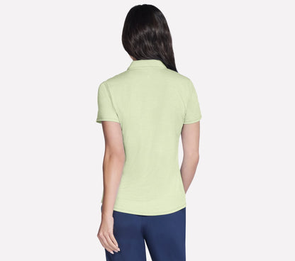 Skechers- Women Short Sleeve On The Green Striped Polo