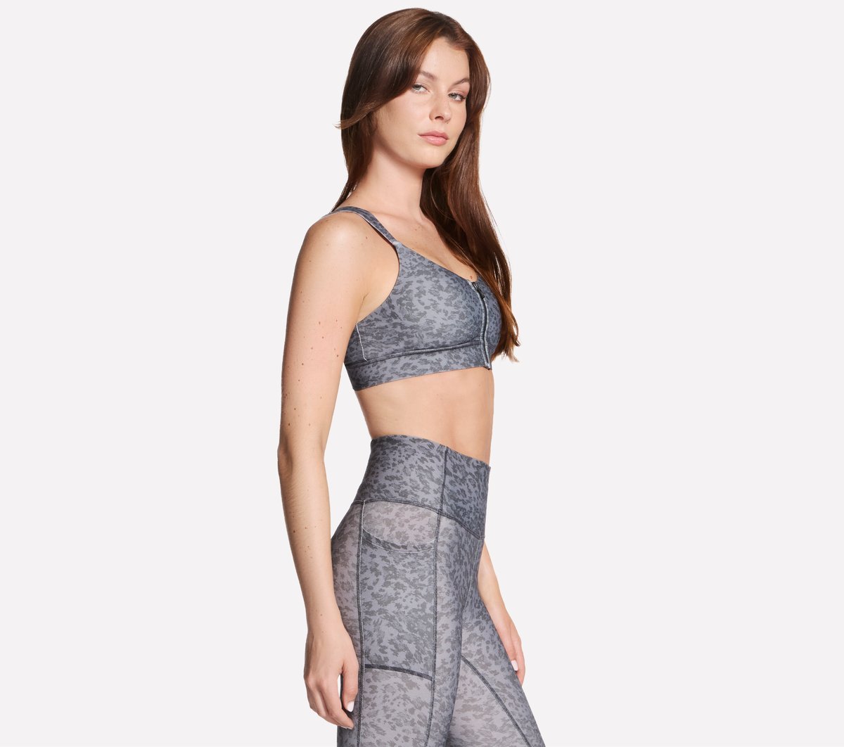 Skechers- Women GO WALK Evolution Printed Zip Front Bra