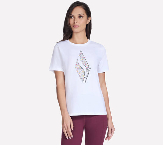 Skechers- Women Floral Diamond Short Sleeve Tee