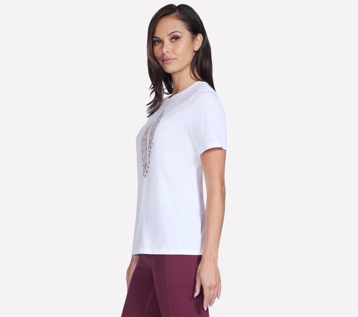 Skechers- Women Floral Diamond Short Sleeve Tee