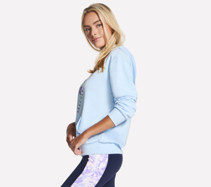 Skechers- Women Floral Diamond Pullover Hoodie