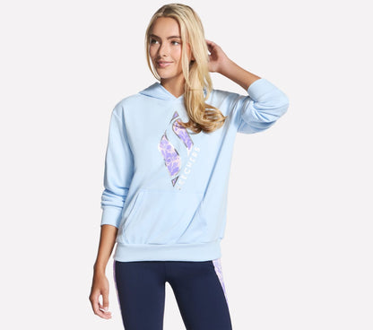 Skechers- Women Floral Diamond Pullover Hoodie