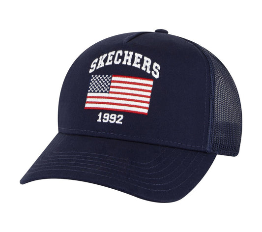 Skechers- Women|Men|Clothing Accessories USA Flag Trucker Hat