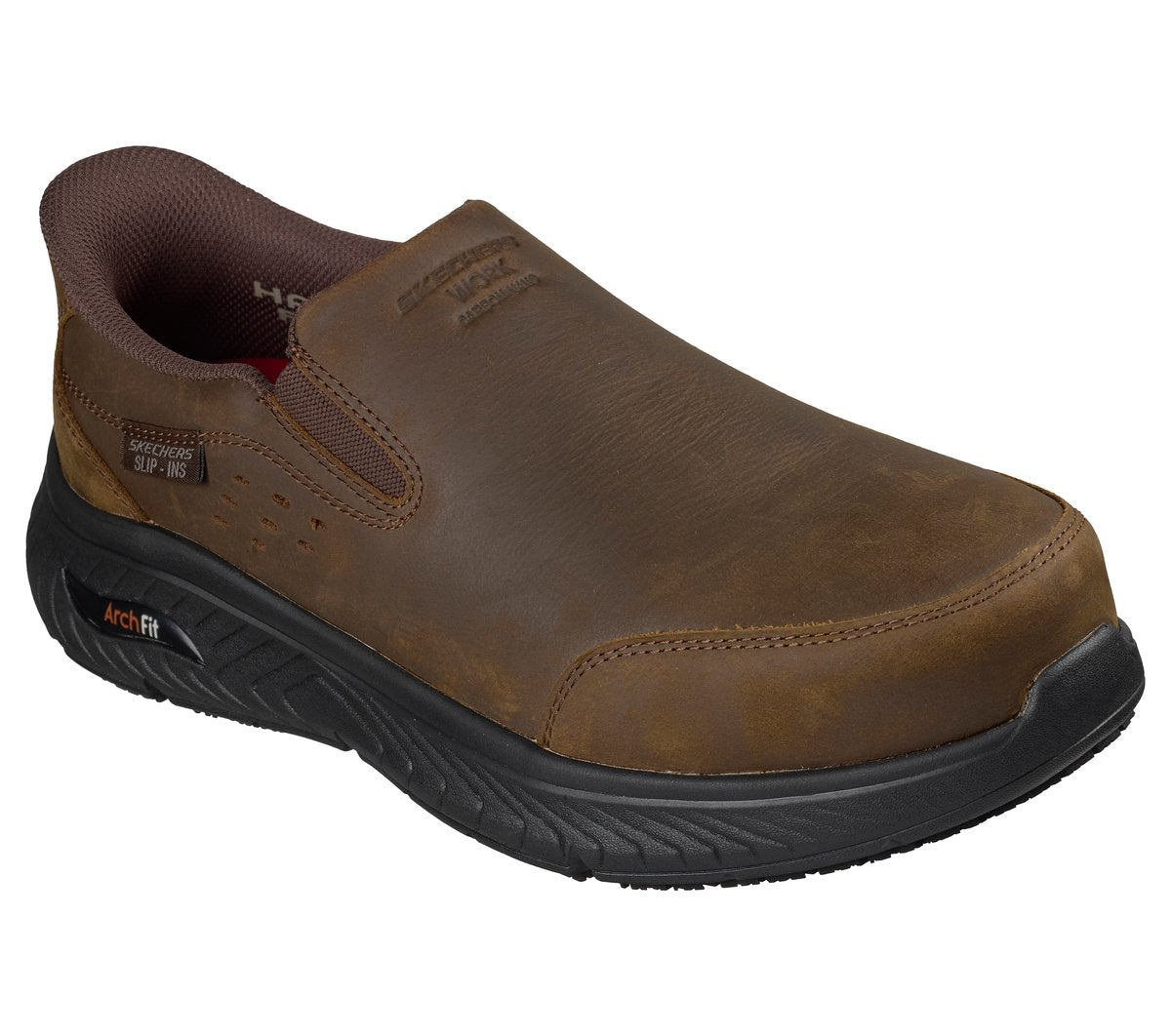 Skechers- Men Slip-ins Work Slip-Resistant: Arch Fit Crosser