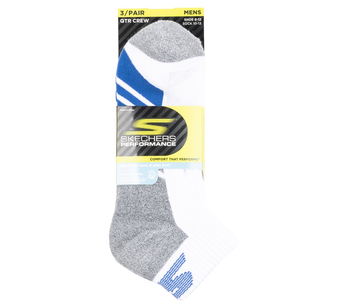 Skechers- Men|Clothing 3 Pack Men's Half Terry Quarter Crew Socks