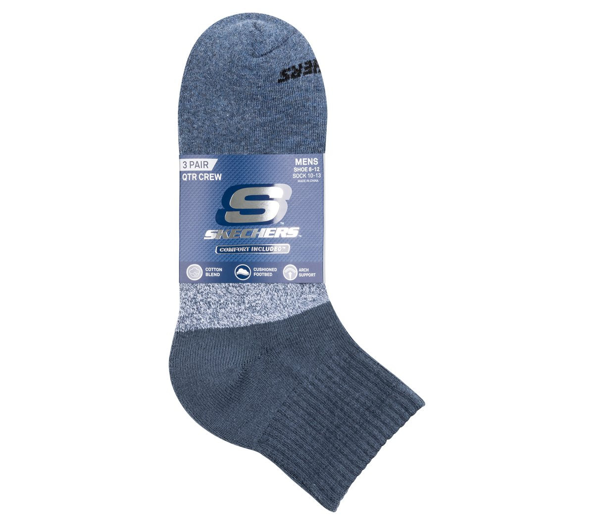 Skechers- Men|Clothing 3 Pack Men's Colorblock Quarter Socks