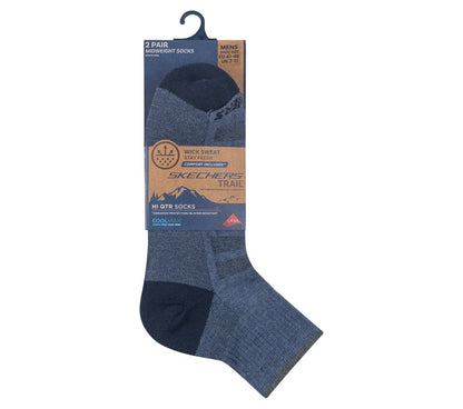 Skechers- Men|Clothing Mens Trail Quarter Coolmax Socks - 2 Pack