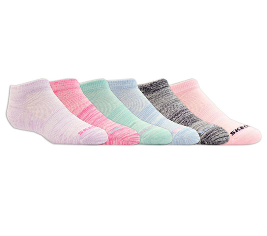 Skechers- Kids|Clothing 6 Pack Girls' Low Cut Color Stripe Socks