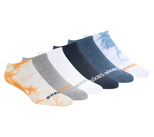 Skechers- Kids|Clothing Cotton Tie-Dye No-Show Socks - 6 Pack