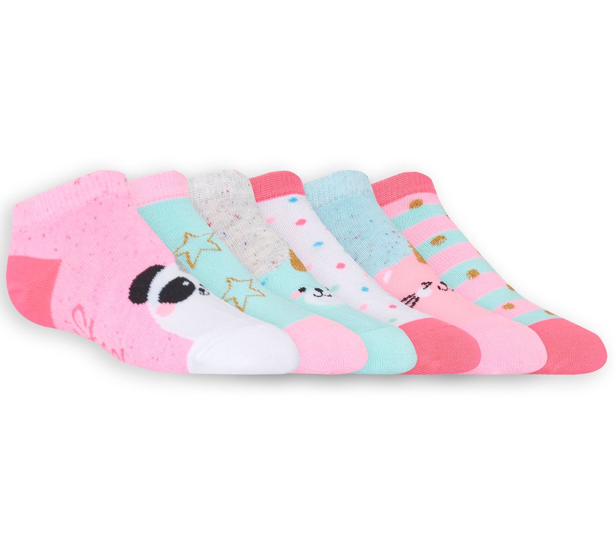 Skechers- Kids|Clothing 6 Pack Low Cut Cute Socks