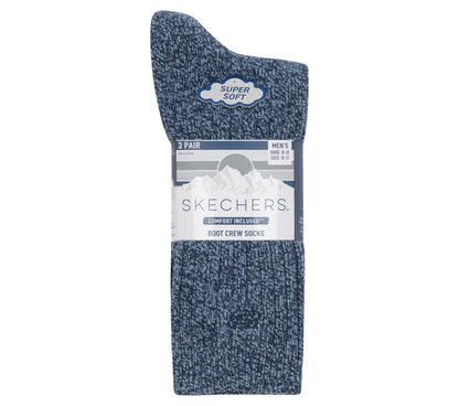 Skechers- Clothing Super Soft Boot Crew Socks - 3 Pack