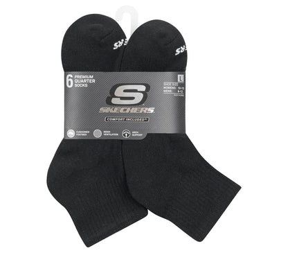 Skechers- Clothing 6 Pack Core Quarter Large Socks
