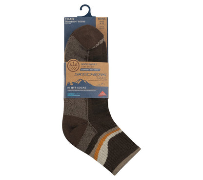 Skechers- Clothing 2 Pack Men's Quarter Trail Socks