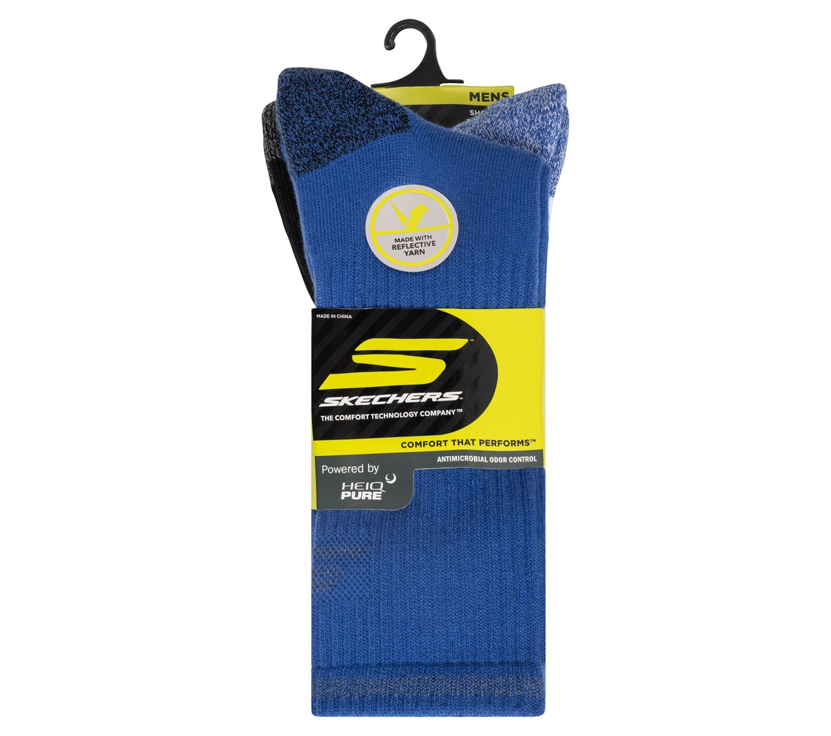 Skechers- Clothing 3 Pack Men's Reflective Performance Crew Socks