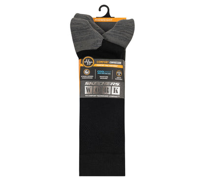 Skechers- Clothing Work: 3 Pack Men's Over Calf Compression Socks