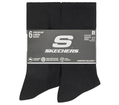 Skechers- Clothing 6 Pack Large Core Crew Socks