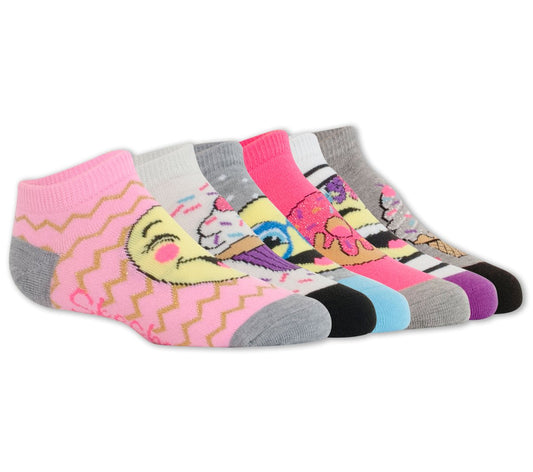 Skechers- Clothing 6 Pack Low Cut Emoji Ice Cream Socks