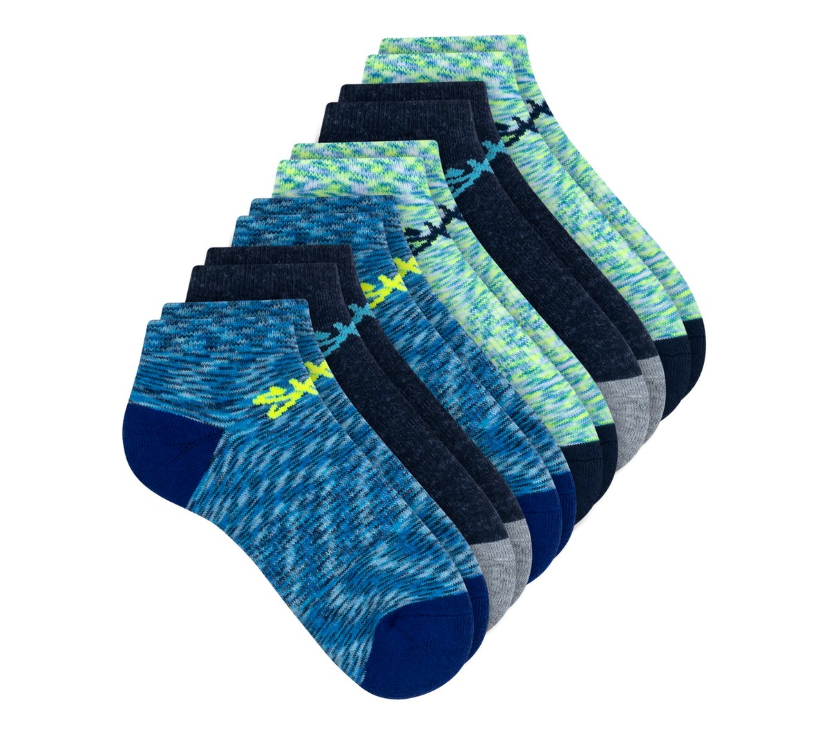 Skechers- Clothing 6 Pack Space Dye Low Cut Socks