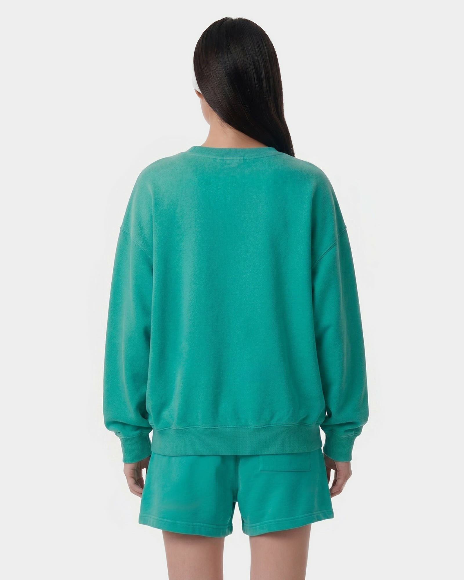 Title Embroidered Crewneck - Amalfi Green/Light Navy