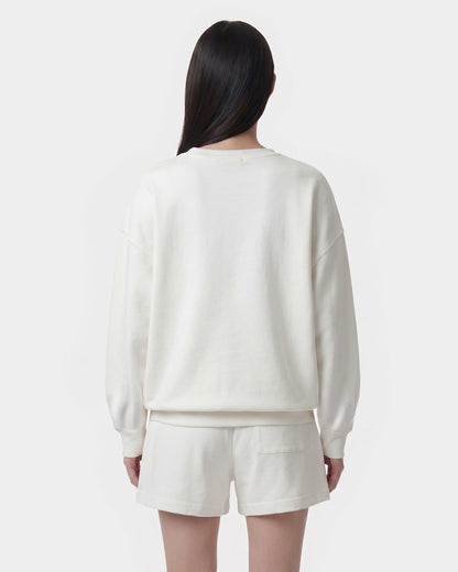 H&W Crest Embroidered Crewneck - White/Light Navy