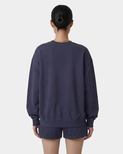 H&W Crest Embroidered Crewneck - Light Navy/White