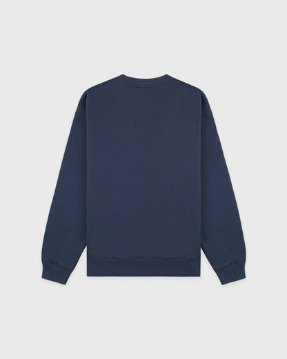 H&W Crest Embroidered Crewneck - Light Navy/White