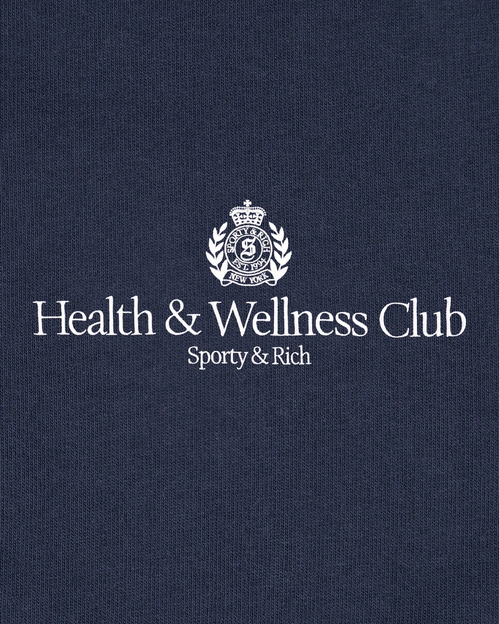 H&W Crest Embroidered Crewneck - Light Navy/White