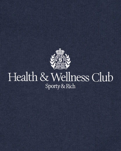H&W Crest Embroidered Crewneck - Light Navy/White