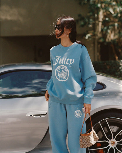 Juicy Emblem Crewneck - Sky Blue