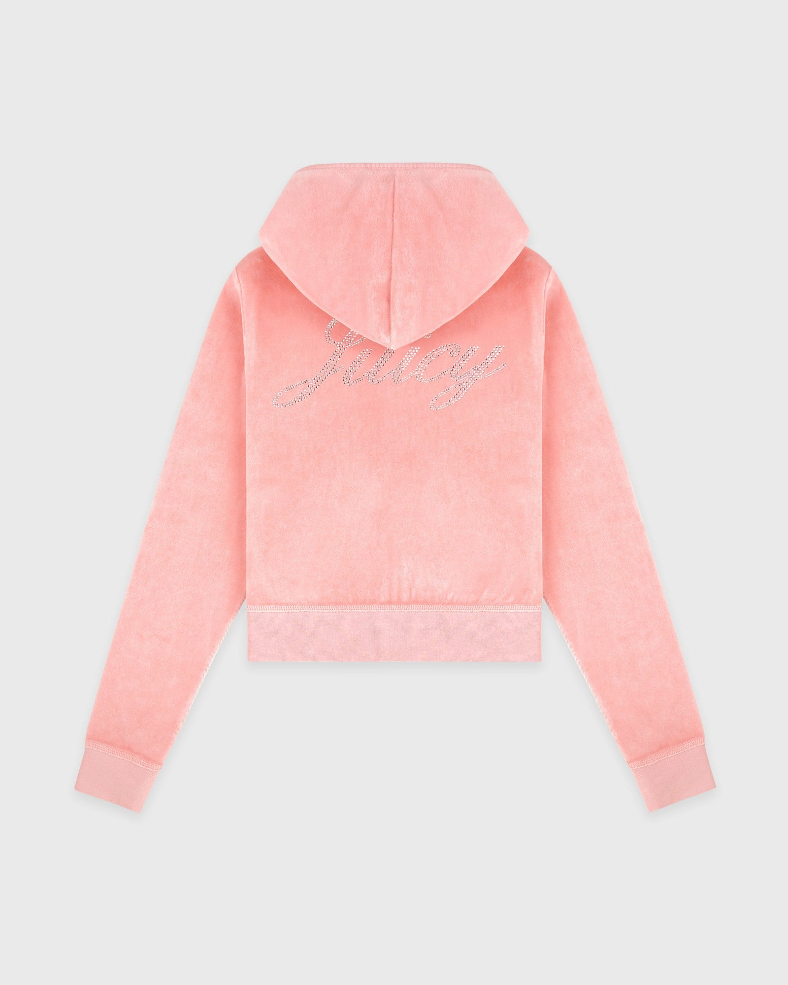 Juicy Script Velour Zip Hoodie - Rose